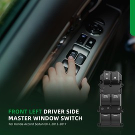 Front Left Driver Side Master Window Switch for Honda Accord Sedan EX-L 2013-2017,OE 35750-T2A-A01,35750T2AA01,35750-T2A-A11,35750T2AA11,641-53986
