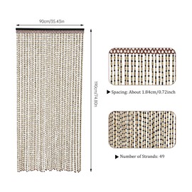 ILWorkTLs Wood Bamboo Door Beads,Beaded Curtains for Doorways,Bamboo Wooden Beaded Doorway Curtain for Bedroom Bathroom Livingroom