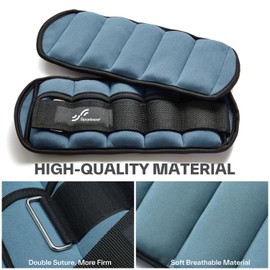 Sportneer Adjustable Ankle Weights for Women and Men 1 Pair of 2 3 4 6 7 LBS Wrist Arm Leg Weights with Adjustable Straps, Strength Training Weighted for Yoga, Walking, Running, Aerobics, Gym, Dusty