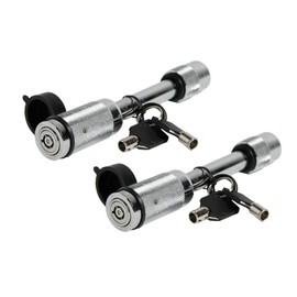Hi-Gear Universal Dogbone Style Trailer Hitch Lock, 5/8'' Receiver Hitch Pin Lock for Class III & IV Hitch, Comes with 2 Keys & Hitch Cover Truck Trailer, Package of 2