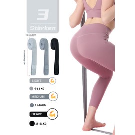 Fitness Bands, Resistance Bands, Long Fabric Resistance Bands, Set of 3, Non-Slip Sports Bands, Training Bands, Fitness, Home, Pull-Up Band for Yoga, Pilates, Strength Training, Gymnastics