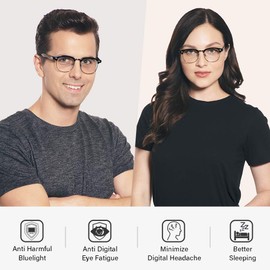 Cyxus Reading Glasses for Women Men Semi Rim Blue Light Blocking Glasses Bifocal Clear Lens Magnification Readers Eyewear