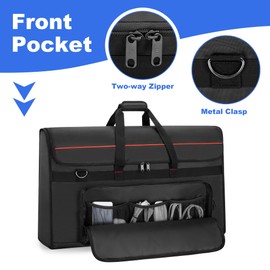 Trunab Portable Monitor Carrying Case, 27-32 Inch Computer Screen Padded Bag Hold Up to 2 LCD Screens/TVs, Not Compatible with iMac, with Accessories Pocket, PU Bottom, for Travel, Work, Transport