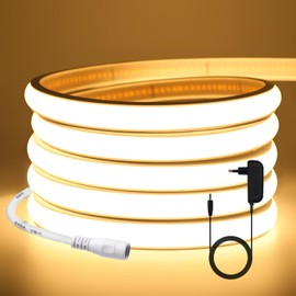 KISUFU 12V COB LED Ribbon, 320LEDs/m Light IP65 Waterproof Neon LED Strip Light mit AC Adapter für Wohnzimmer Schlafzimmer Küche DIY Dekoration