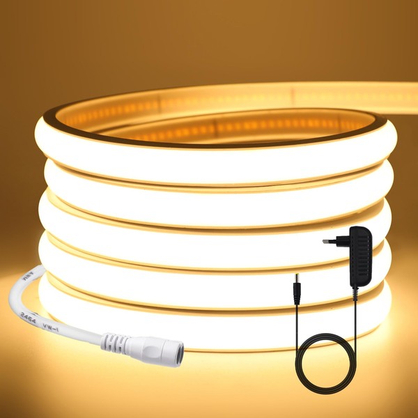 KISUFU 12V COB LED Ribbon, 320LEDs/m Light IP65 Waterproof Neon