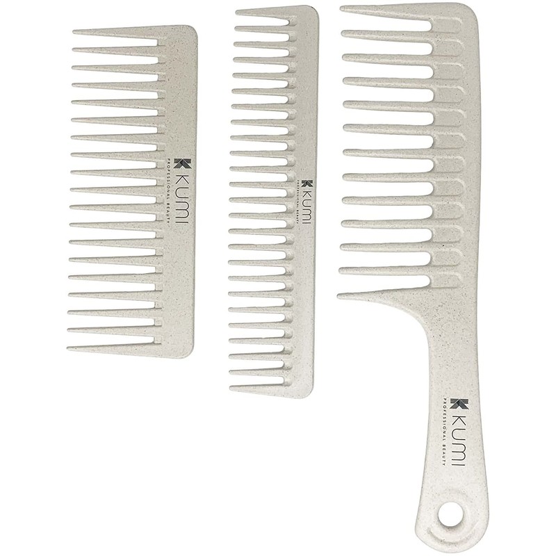 Kumi Eco-Friendly 3 Piece Wide Tooth Detangle & Styling Comb