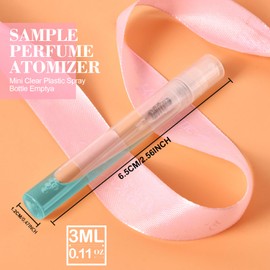 LANBEAUTIFY Mini Spray Bottle, 20-Pack 5 ML Fine Mist Refillable Perfume Atomizer, Small Empty Sample Containers, Plastic Portable Travel Bottle, Clear (3ML)