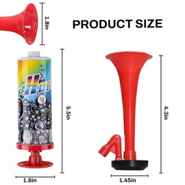 Tianher Air Horn,3 Stück Luftdruck-Fanfare Manuelle Trompete Handheld Air Pumpe Tröte Wiederverwendbare Sport Pumpe Signalhorn Stadionhorn AirHorn für Sports Fussball Fanfare（Rot）