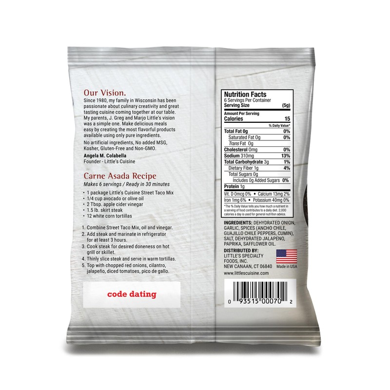 Little's Cuisine | Street Taco Seasoning Mix | Carne Asada