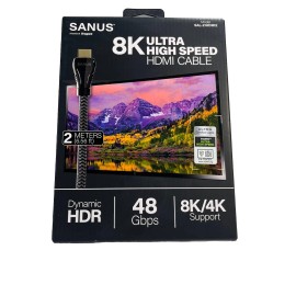 Sanus Ultra High Speed HDMI Cable 8K 2.1 48Gbps (2 Meters/6.56 feet) SAC-21HD.