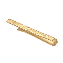 Kuzzoi Men's Textured Tie Clip (3.5 mm) for Normal Ties, 925 Sterling Silver Gold Plated, Tie Jewellery for Men in Hammered Look, Sterling Silver