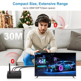 Criacr Bluetooth Audio Adapter, Bluetooth 5.3 AUX Adapter, 2 in 1 Transmitter Receiver with aptX Low Latency and Adaptive, Pairs 2 Devices for TV/Car/Home Stereo/PC