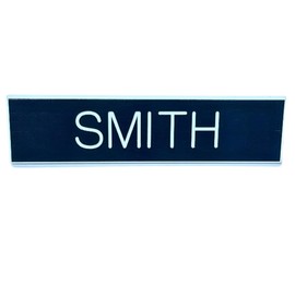 Navy Name Tag, Plastic, Black (Regular Pin Posts)