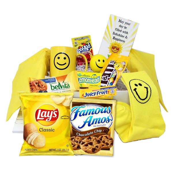 Sunshine Care Package | Thinking of You Gift Basket | covid | Girlfriend gift | Yellow Happy Gift box for Birthday gift for TEEN girl, BFF best friend gift college student | Friendship, Encouragement