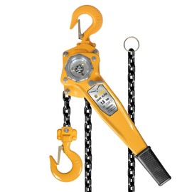 YELLOW JACKET 1.5 Ton Manual Lever Chain Hoist, G80 Galvanized Carbon Steel with Weston Double-Pawl Brake, Chain Come Along and Safety Measures for Chain Fall