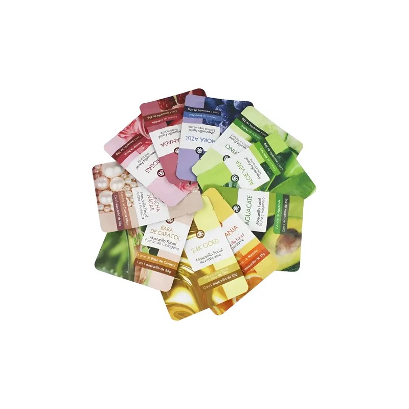 Set 10 Mascarilla Facial Frutal Hidratante Cuidado Piel