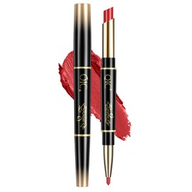 KUNSHNBEI Red Lip Liner and Lipstick for Women, Long Lasting color 2 in 1 Lipstick with Lip Liner Pencil Combo, Lipliner Pencil, Waterproof 24 Hour lipstick with lip liner