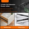 16 inch Drawer Slides 4 Pairs (8pcs) 3 fold Full