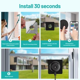 Volmees 2K 3MP Window Camera, Smart AI Color Night Vision, 5G & 2.4GHz WiFi Indoor Home Security Camera with Motion Detection, Real-Time Alerts, 2-Way Talk, Alexa, 24/7 Recording, Easy Install, 1-Pack