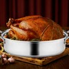 RIDGEPOLE 22” Large Roasting Pan with Rack and Lid, Stainless