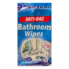 SwissCare Anti-Bac Bathroom Wipes 60 Wipes