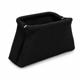 Pyrrhiax American Mah Jongg Tile Bag, Woven Mahjong Storage Pouch with Wide Opening, Portable Case for Tiles, Gift for Mahjong Lovers (Black, Cutout)