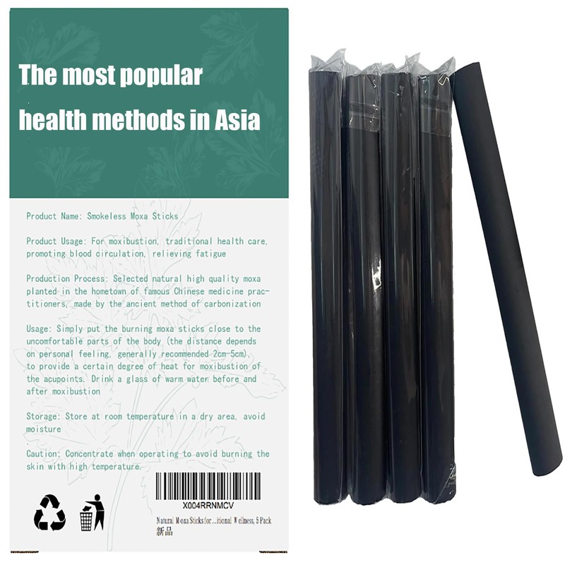 Natural Moxa Sticks for Moxibustion - Smokeless Herbal Therapy, Pure