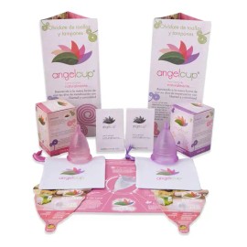 Pack 2 Copas Menstruales Angelcup Lila Grande Rosa Chica Silicona Certificada                                                                         