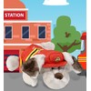 DolliBu Lying Dog Firefighter Stuffed Animal with Name Personalization -
