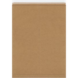 BOX USA 20 x 27" Stayflats Brand Rigid Flat Mailers, Kraft (Pack of 50) Photo Document Mailers, Peel & Seal Closure, Tear Strip Easy Opening.