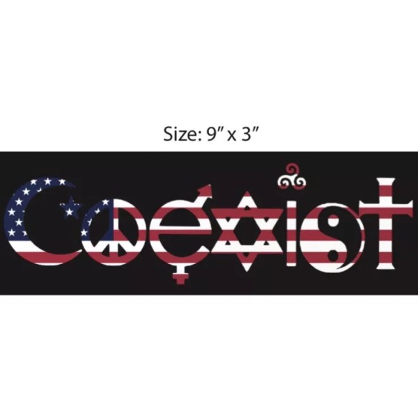 Connect COEXIST Sticker Peace Hippie Jewish Christian US Flag Bumper
