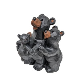 Black Bear Family Hug Statue – Resin Figurine of 3 Bears Embracing – Symbol of Family Love, Unity & Warmth – Rustic Woodland Decor for Cabin or Home – Heartfelt Gift for Families or Bear Collectors