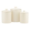 10 Strawberry Street Kitchen Canister Set, 3 Piece, Tide White