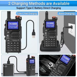 New K5PLUS Ham Radio Long Range (Upgraded of UV-5R) Handheld UV-K5 Walkie Talkies Long Distance Two Way Radio with Copy Frequency,AM,USB-C Charging,NOAA Weather Receiver for Hunting