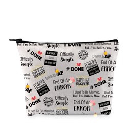 PYOUL Happily Divorced Gift End of an Error Makeup Bag Just Divorced Cosmetic Bag Single Lady Gift (End of an Error Bag)