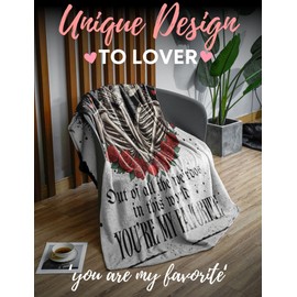 Huglanket for Men, Women, Him, Her, Wedding Blanket for Wife, Husband, Boyfriend, Girlfriend, I Love You Gift for Couples 50" x 60"