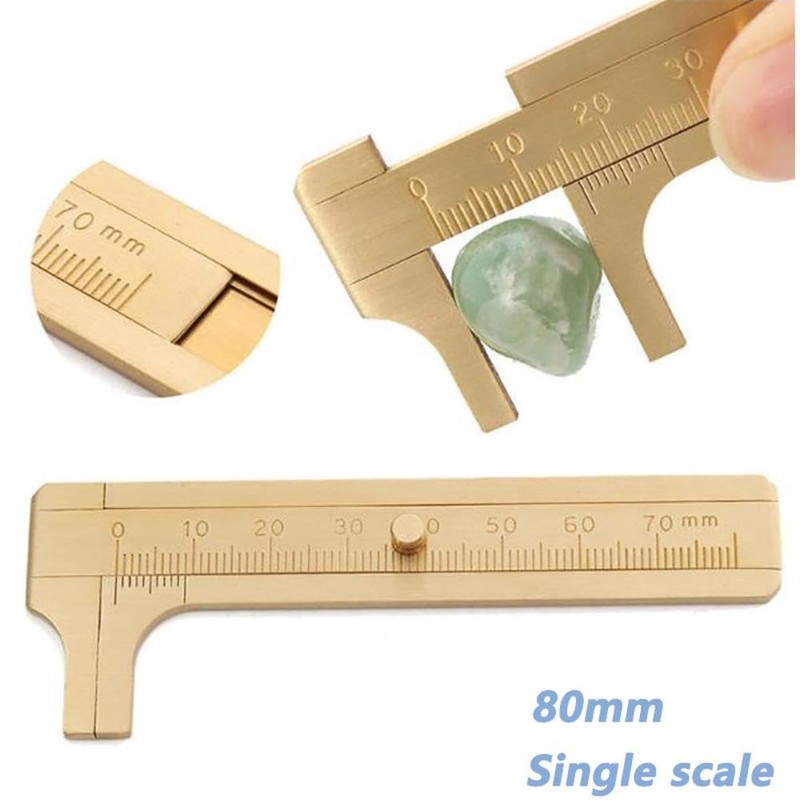 Portable Vernier Caliper, Brass Caliper Ruler Measuring Tool with Single