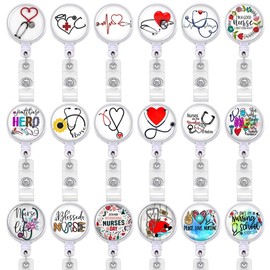 18pcs Nurse Retractable Badge Reel,Badge Holder with Alligator Clip,Nurse Badge Clip for ID Card Holders (YYDHK)