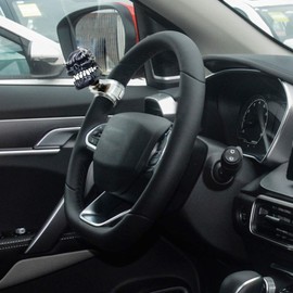 Arenbel Steering Wheel Assist Knob Skull Suicide Spinner Power Turning Grip Handle Booster Fit Most Cars Trucks Tractors Boats, Black
