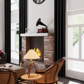 MAIHER 20ft Length Black Blackout Extra Long Curtain, Thermal Insulated 2 Story High Ceiling Curtain for Living Room, 50''W x 240''L (1 Panel)