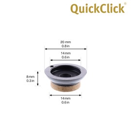 Wagner QuickClick® Felt Gliders, Furniture Glides, Chair Glides, Set of 8 Replacement Glides, Interchangeable, Special Fibre, SYNO Slim, Diameter 20 mm, for Base Diameter 20 mm, Made in Germany,