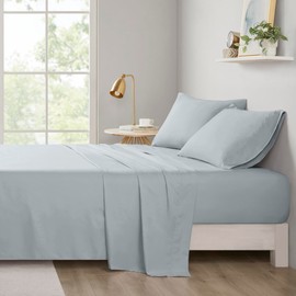 Intelligent Design Microfiber Bed Sheet Set Wrinkle Resistant, Soft Sheets with 12" Pocket, Modern, All Season, Cozy Bedding-Set, Matching Pillow Case, Twin, Grey, 3 Piece, Model: ID20-132