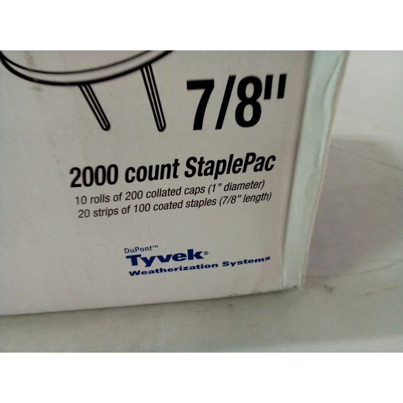 DuPont Tyvek Wrap Caps StaplePac, 7/8" 2000 Count, #0136044TV