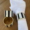 Gold-Plated Napkin Rings Made of Black and White Natural Stone