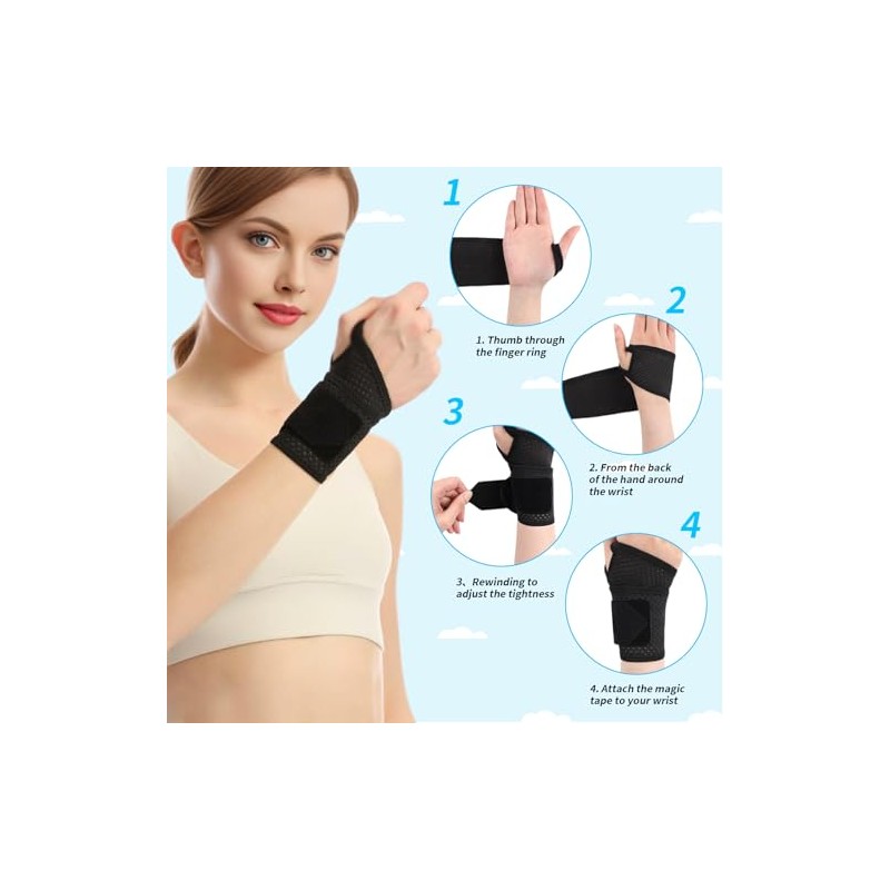 Wrist Support Brace for Gym and Sports, Breathable Adjustable Wrist