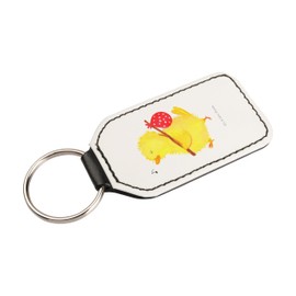 Mr. & Mrs. Panda Rectangular Keyring Chick Hiker, White