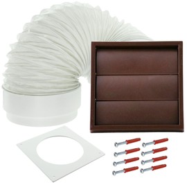 SPARES2GO Exterior Wall Venting Kit for AEG Tumble Dryers (Brown, 4" / 102mm)