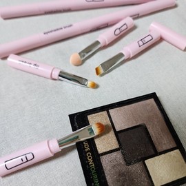 Pink Makeup Portable Brush Set 3ea