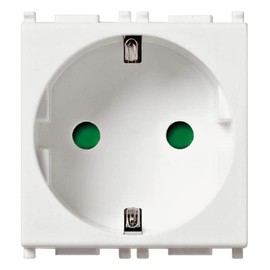 Vimar 14208.FX SICURY Socket 2P+E 16 A 250 V~ German Standard, Plug-In Terminals, 2 Modules, White