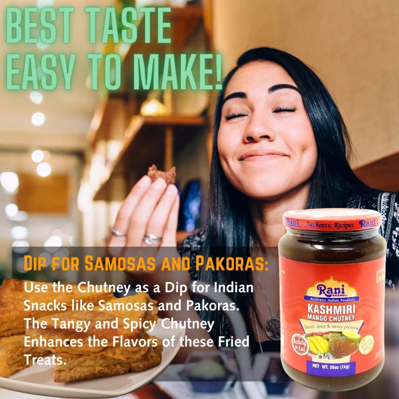 Rani Kashmiri Mango Chutney (Indian Preserve) 36oz (2.2lbs) 1kg Glass